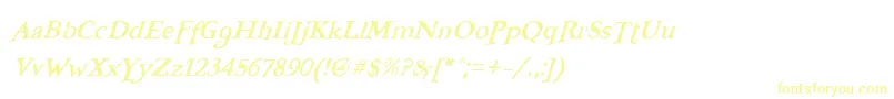 FreebooterItalic Font – Yellow Fonts on White Background