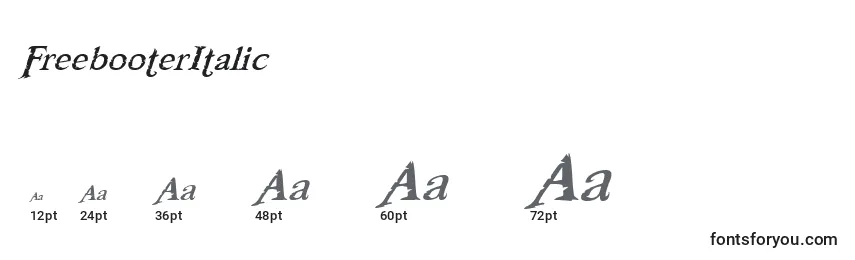 FreebooterItalic Font Sizes