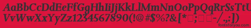 JuxtaDisplaySsiItalic Font – Black Fonts on Red Background