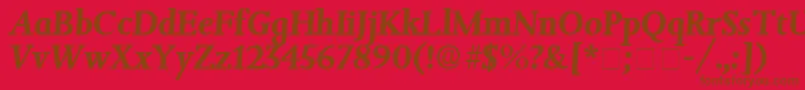 Шрифт JuxtaDisplaySsiItalic – коричневые шрифты на красном фоне