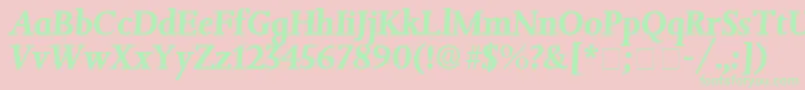 JuxtaDisplaySsiItalic Font – Green Fonts on Pink Background