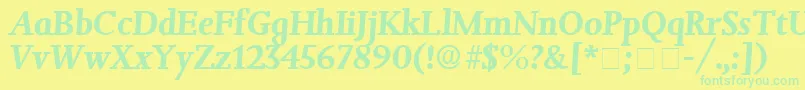 JuxtaDisplaySsiItalic Font – Green Fonts on Yellow Background