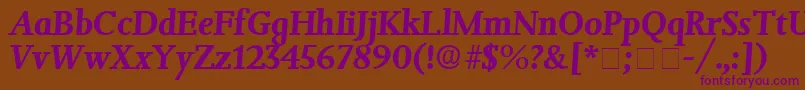 JuxtaDisplaySsiItalic Font – Purple Fonts on Brown Background