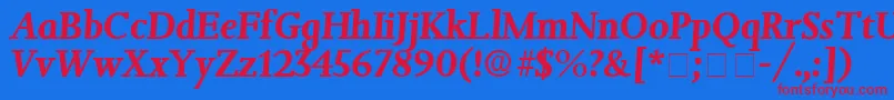 fuente JuxtaDisplaySsiItalic – Fuentes Rojas Sobre Fondo Azul