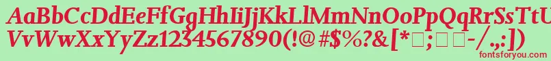 JuxtaDisplaySsiItalic Font – Red Fonts on Green Background