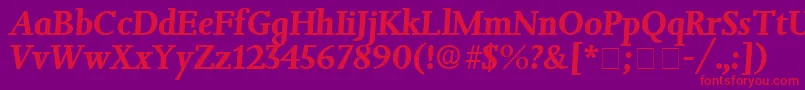 Police JuxtaDisplaySsiItalic – polices rouges sur fond violet