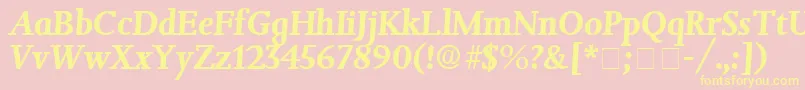 JuxtaDisplaySsiItalic Font – Yellow Fonts on Pink Background