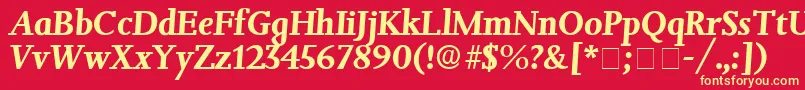 JuxtaDisplaySsiItalic Font – Yellow Fonts on Red Background