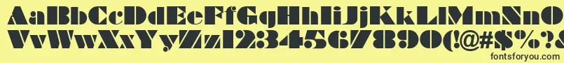 Braggadocio-fontti – mustat fontit keltaisella taustalla