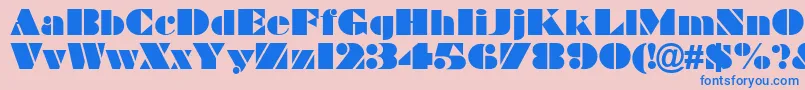 フォントBraggadocio – ピンクの背景に青い文字
