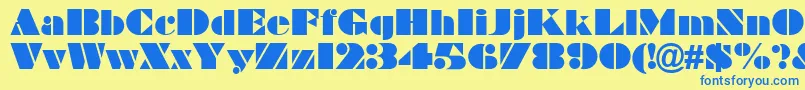 Braggadocio Font – Blue Fonts on Yellow Background