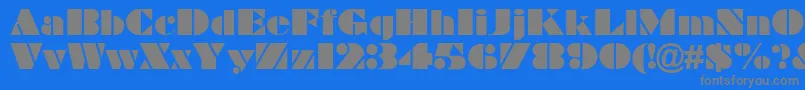 Braggadocio-fontti – harmaat kirjasimet sinisellä taustalla