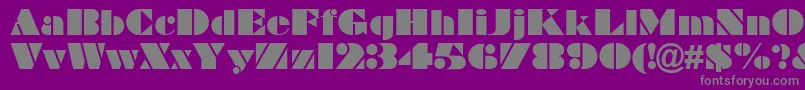 フォントBraggadocio – 紫の背景に灰色の文字