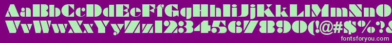 Braggadocio Font – Green Fonts on Purple Background
