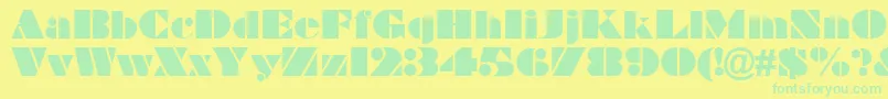 Braggadocio Font – Green Fonts on Yellow Background