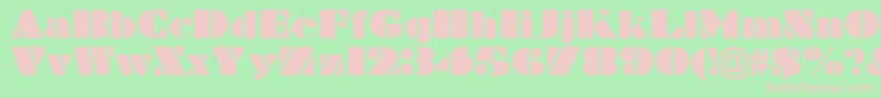 Braggadocio-fontti – vaaleanpunaiset fontit vihreällä taustalla