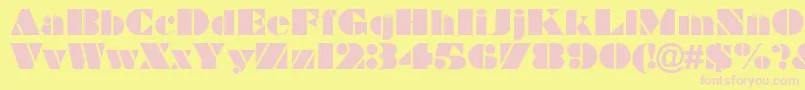 Braggadocio Font – Pink Fonts on Yellow Background