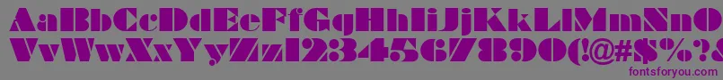 フォントBraggadocio – 紫色のフォント、灰色の背景
