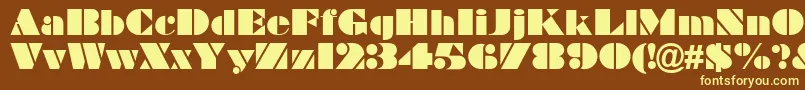Braggadocio-fontti – keltaiset fontit ruskealla taustalla