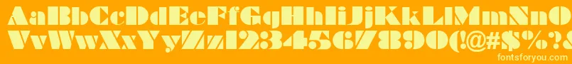 Braggadocio Font – Yellow Fonts on Orange Background