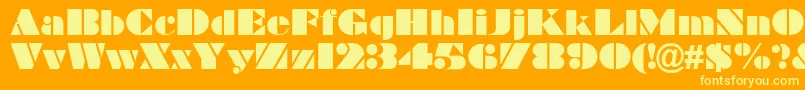 Braggadocio-Schriftart – Gelbe Schriften auf orangefarbenem Hintergrund