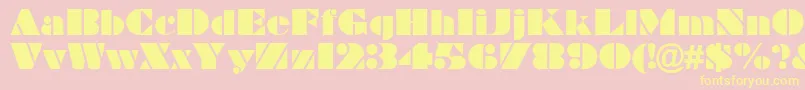 Braggadocio-fontti – keltaiset fontit vaaleanpunaisella taustalla