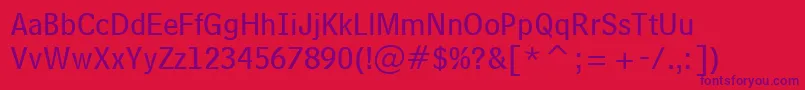 BellCentennialLtSubcaption Font – Purple Fonts on Red Background