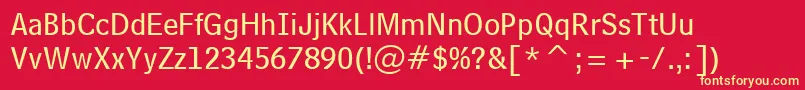 BellCentennialLtSubcaption Font – Yellow Fonts on Red Background