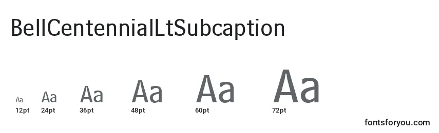 Größen der Schriftart BellCentennialLtSubcaption