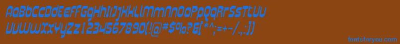 フォントPlasma06 – 茶色の背景に青い文字