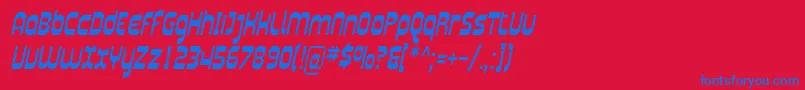 Plasma06 Font – Blue Fonts on Red Background