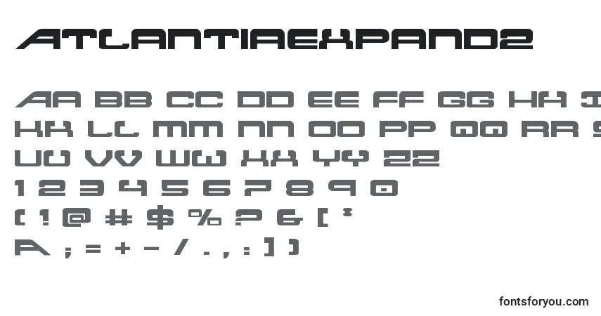 A fonte Atlantiaexpand2 – alfabeto, números, caracteres especiais