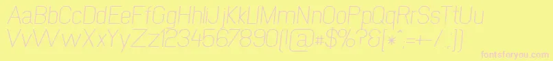 NewmediaKursiv Font – Pink Fonts on Yellow Background