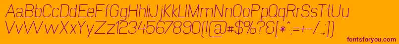 NewmediaKursiv Font – Purple Fonts on Orange Background