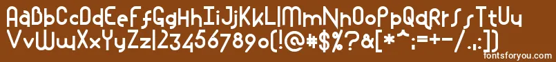 Mostios-fontti – valkoiset fontit ruskealla taustalla