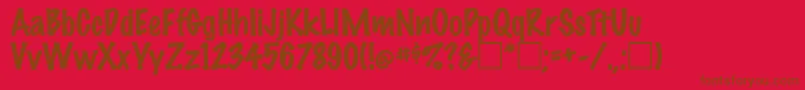 MarkerFeltThinPlainRegular Font – Brown Fonts on Red Background