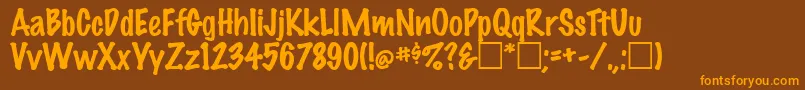 MarkerFeltThinPlainRegular Font – Orange Fonts on Brown Background