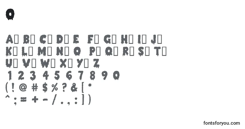 Schriftart Ooze – Alphabet, Zahlen, spezielle Symbole