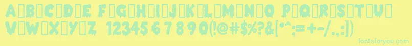 Ooze Font – Green Fonts on Yellow Background