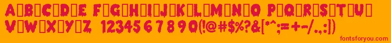 Ooze Font – Red Fonts on Orange Background