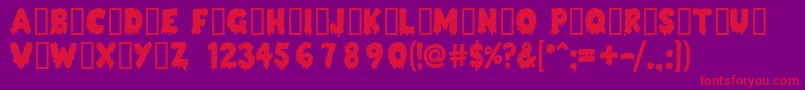 Police Ooze – polices rouges sur fond violet