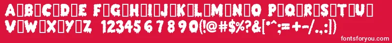 Ooze Font – White Fonts on Red Background