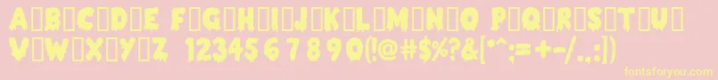 Ooze Font – Yellow Fonts on Pink Background