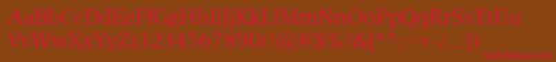 Esperanto Font – Red Fonts on Brown Background