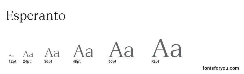 Размеры шрифта Esperanto