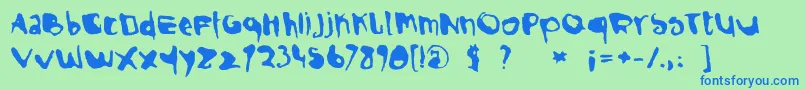 IlseNormal Font – Blue Fonts on Green Background