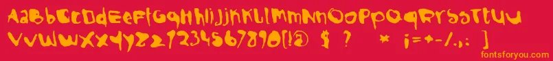 IlseNormal Font – Orange Fonts on Red Background