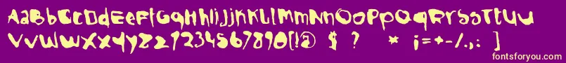 IlseNormal Font – Yellow Fonts on Purple Background