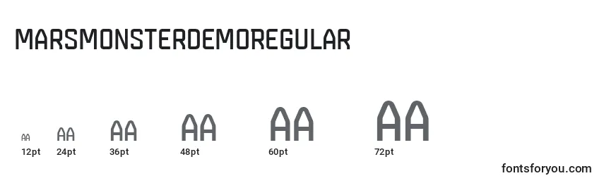 Размеры шрифта MarsmonsterdemoRegular