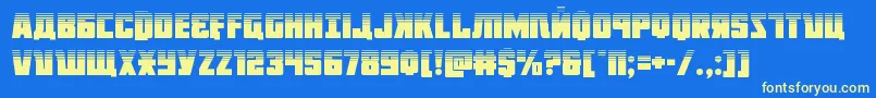 Octoberguardhalf Font – Yellow Fonts on Blue Background